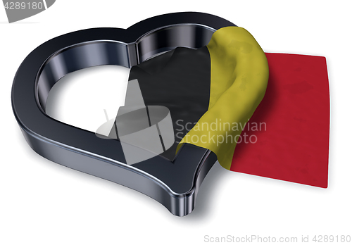 Image of flag of belgium and heart symbol - 3d rendering