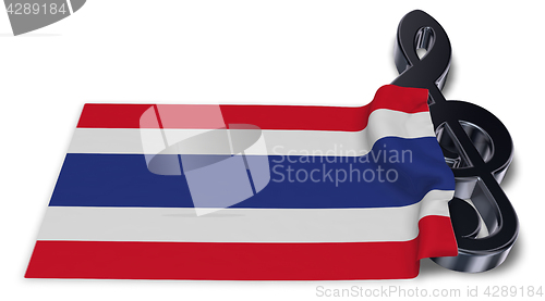 Image of clef symbol symbol and flag of thailand - 3d rendering