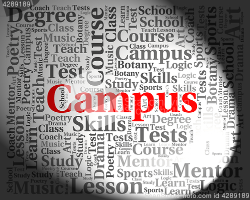 Image of Campus Word Indicates Text University And Institute