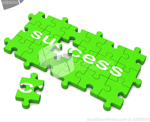 Image of Success Puzzle Shows Attainment Of Wealth 