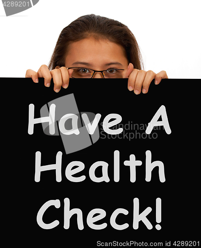 Image of Health Check Message Showing Medical Examination