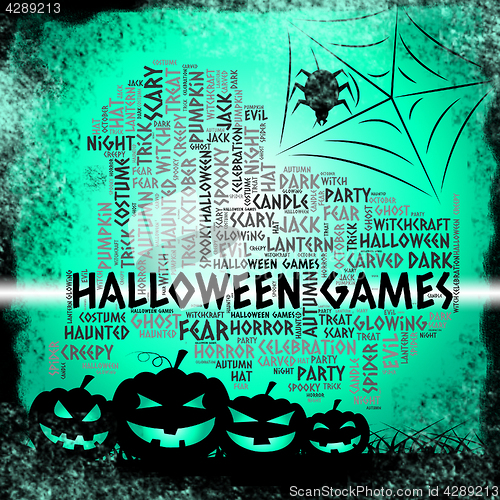 Image of Halloween Games Means Trick Or Treat And Autumn