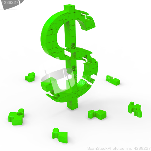 Image of Dollar Symbol Means Currency Wealth And Banking