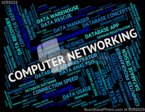 Image of Computer Networking Shows Global Words And Digital