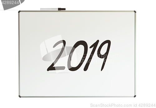 Image of 2019, message on whiteboard