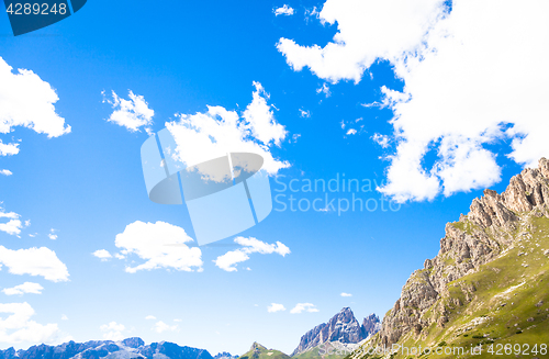 Image of Blue sky on Dolomiti Mountains in Italy