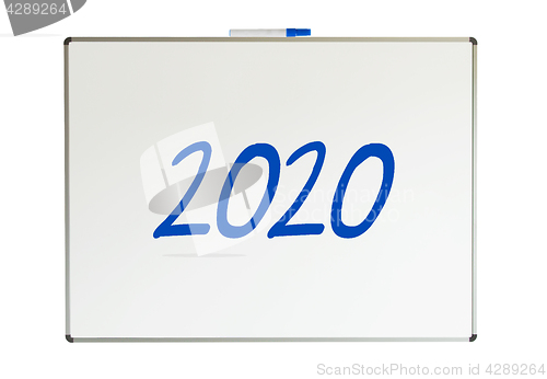 Image of 2020, message on whiteboard