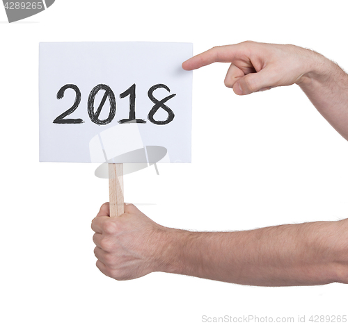 Image of Sign with a number - The year 2018