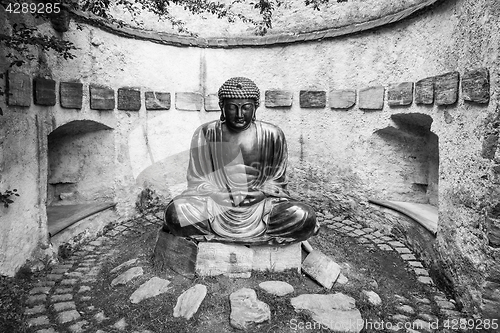 Image of Meditating Japanese Buddha Statue