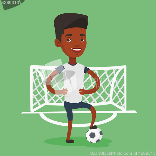 Image of Football player with ball vector illustration.