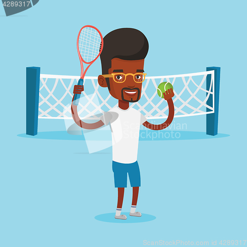 Image of Male tennis player vector illustration.