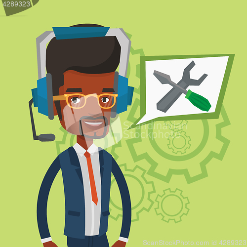 Image of Technical support operator vector illustration.