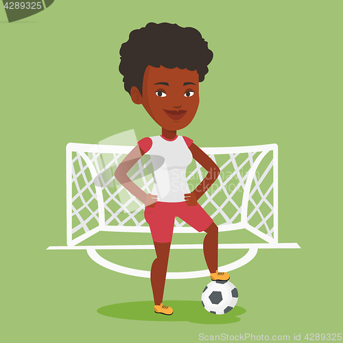 Image of Football player with ball vector illustration.