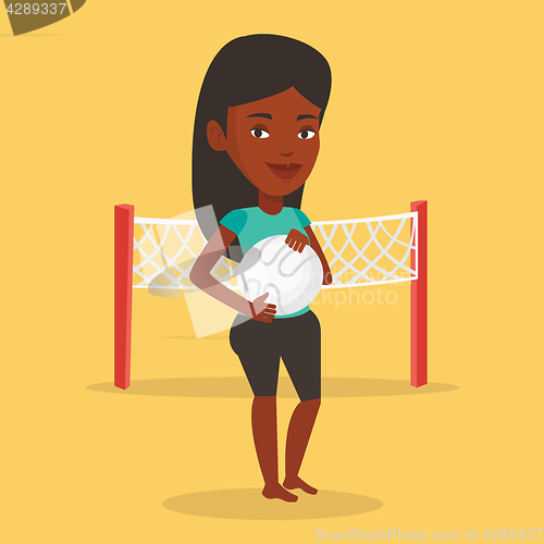 Image of Beach volleyball player vector illustration.