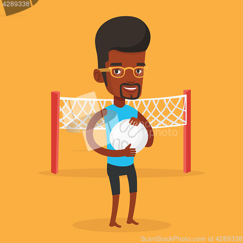 Image of Beach volleyball player vector illustration.