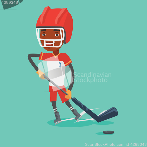 Image of Ice hockey player vector illustration.