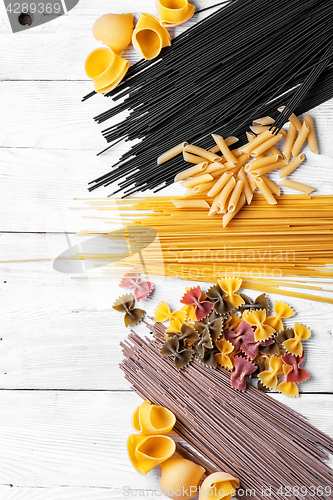 Image of spaghetti with ingredients for cooking pasta