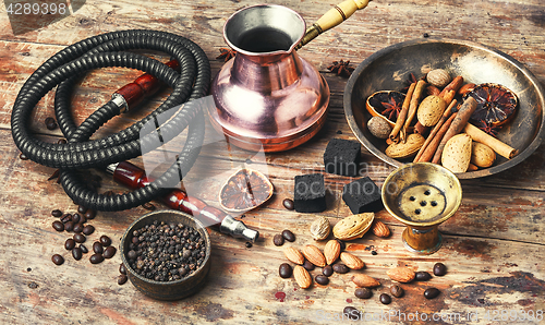 Image of Shisha with coffee and spices