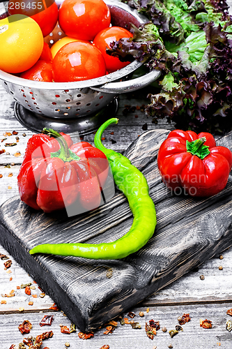 Image of Summer harvest of peppers