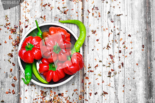 Image of Summer harvest of peppers