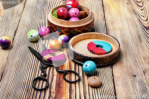 Image of round beads for needlework