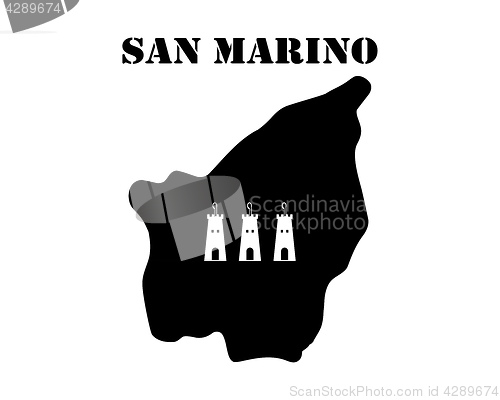 Image of Symbol of Isle of San Marino and map