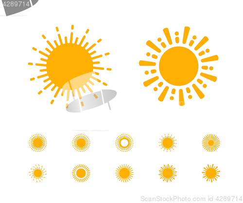 Image of Sun vector collection on white background