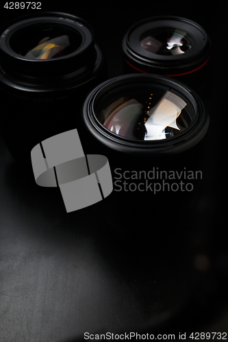 Image of Photo of several camera lenses