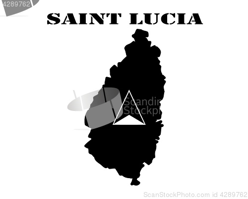 Image of Symbol of  Saint Lucia and map