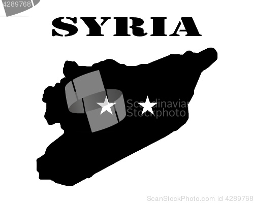 Image of Symbol of  Syria and map