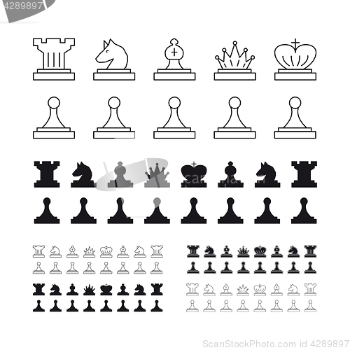 Image of Chess set vector illustration on white background