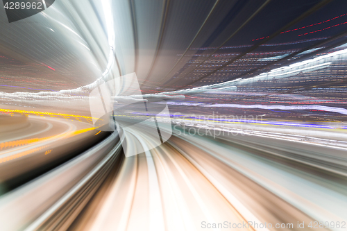 Image of Speed motion on night road