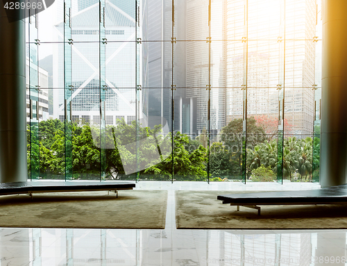 Image of Glass wall in office building