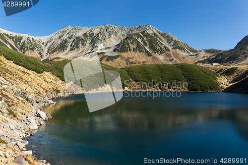 Image of Mikurigaike pond and Tateyama of Japan