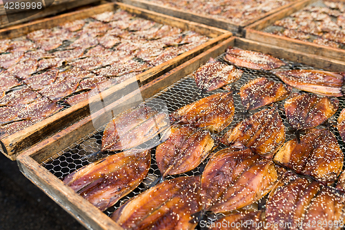 Image of Dried fish on fish market