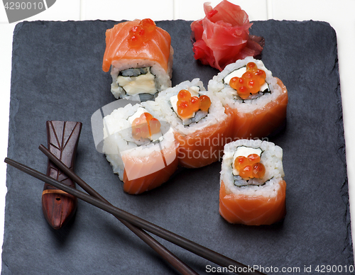 Image of Salmon and Caviar Sushi