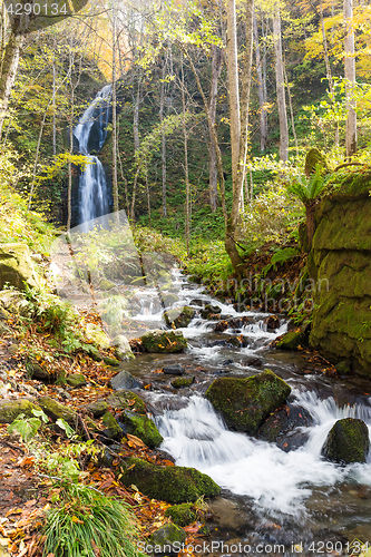 Image of Oirase stream with waterfall