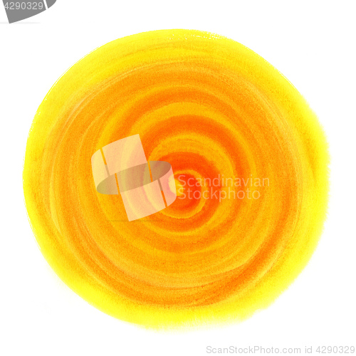 Image of Abstract bright orange watercolor round pattern