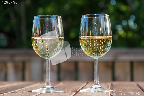 Image of Two glasses with sparkling wine