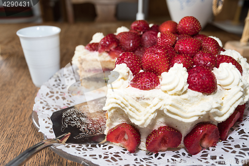 Image of Fresh strawberry cake