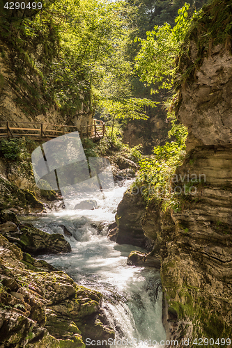 Image of The fabulous Vintgar Gorge in Slovenia near lake Bled