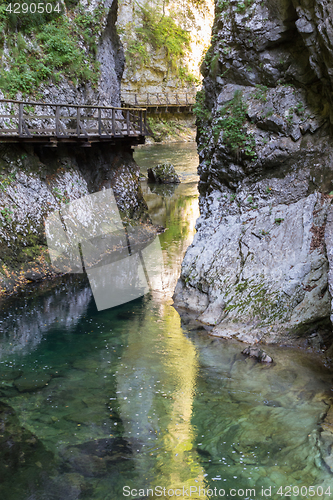 Image of The fabulous Vintgar Gorge in Slovenia near lake Bled