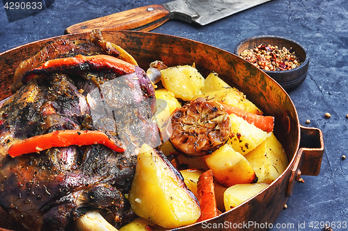 Image of Roast mutton in the pan