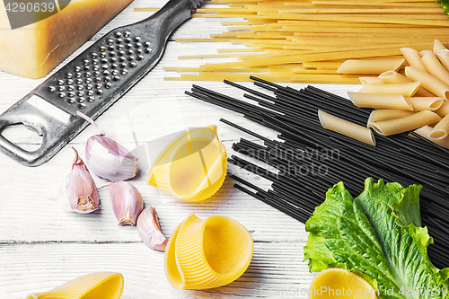Image of raw Italian pasta