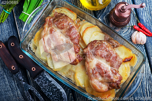 Image of baked meat with potato