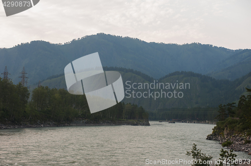 Image of Evening in mountain on river Katun