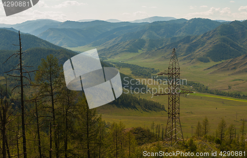 Image of Electric pillar in the mountain