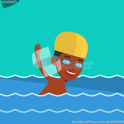 Image of Man swimming vector illustration.