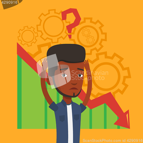 Image of Bankrupt clutching head vector illustration.