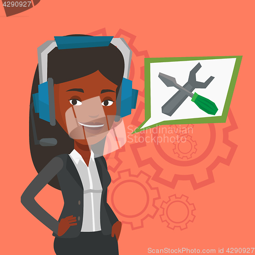 Image of Technical support operator vector illustration.